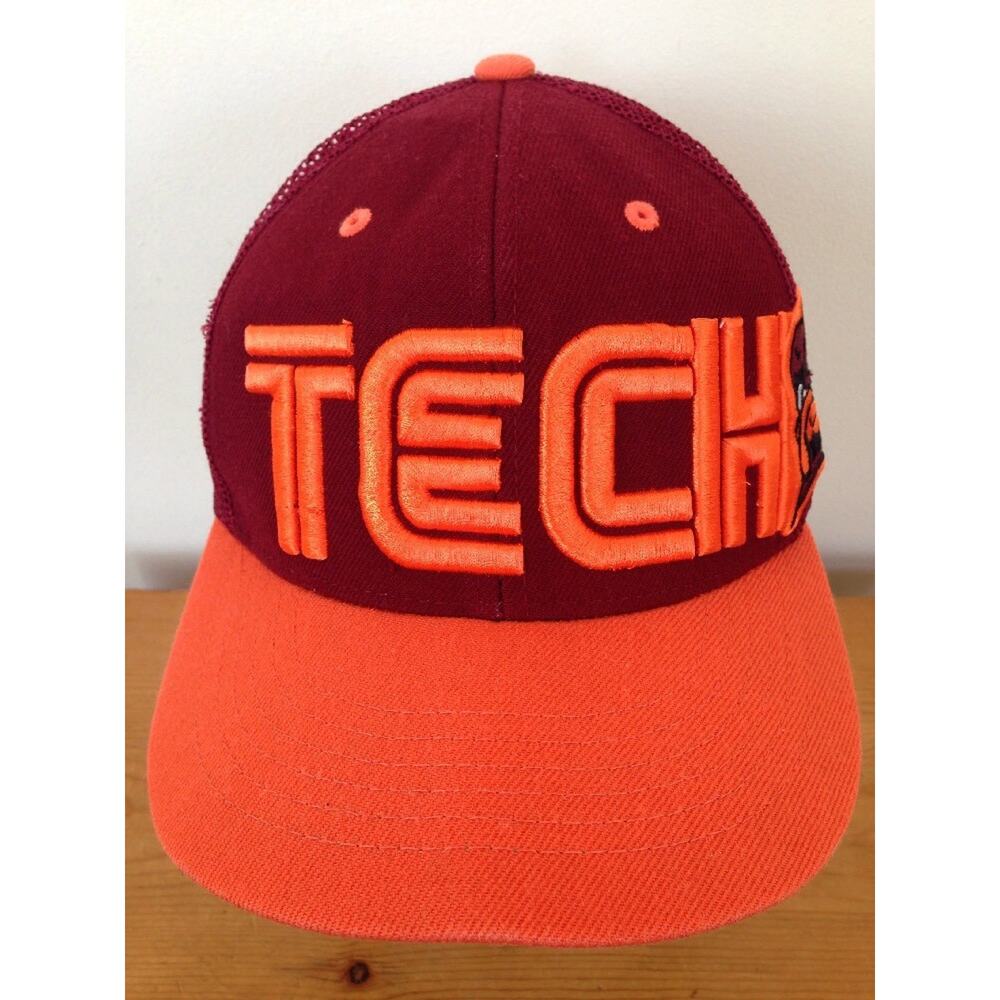 Virginia Tech VA Hokies Embroidered Hipster Mesh Trucker Hat Snapback Wool Blend